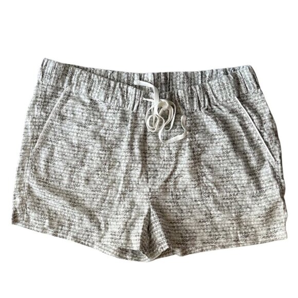 Caslon Pants - Caslon Women Drawstring Waist Linen Green Printed shorts Size XL